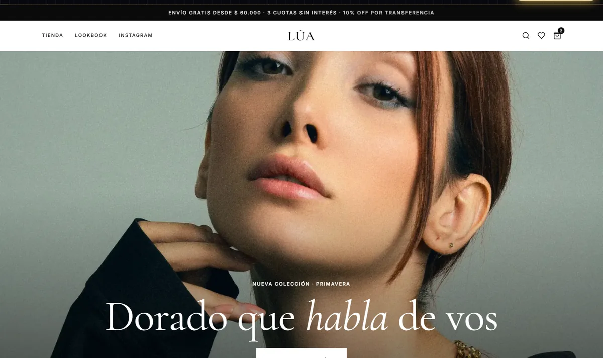 Web de muestra de tienda de accesorios en compu