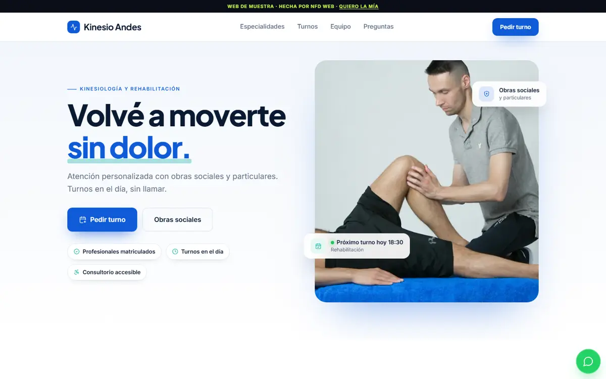 Web de muestra de consultorio en compu